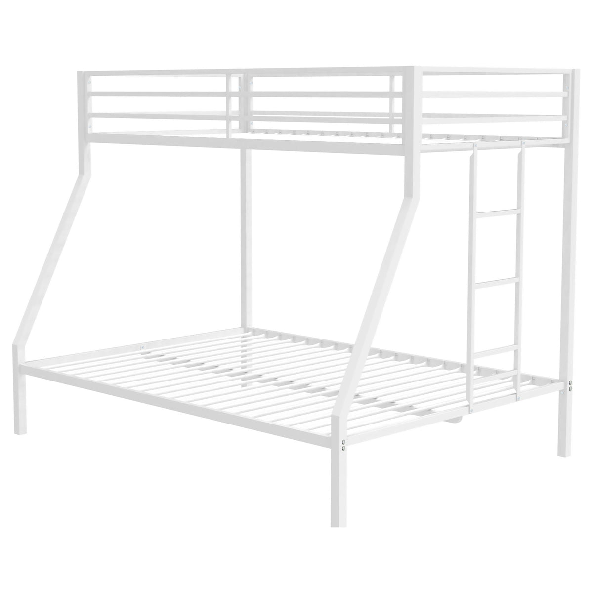 Alevera Metal Twin Over Full Bunk Bed with Ladder White by Unique Piece Furniture