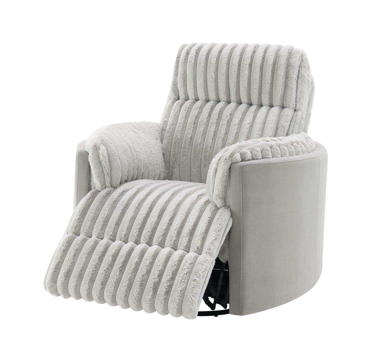 Emee - Corduroy Glider Recliner With Swivel - Gray by Unique Piece Furniture