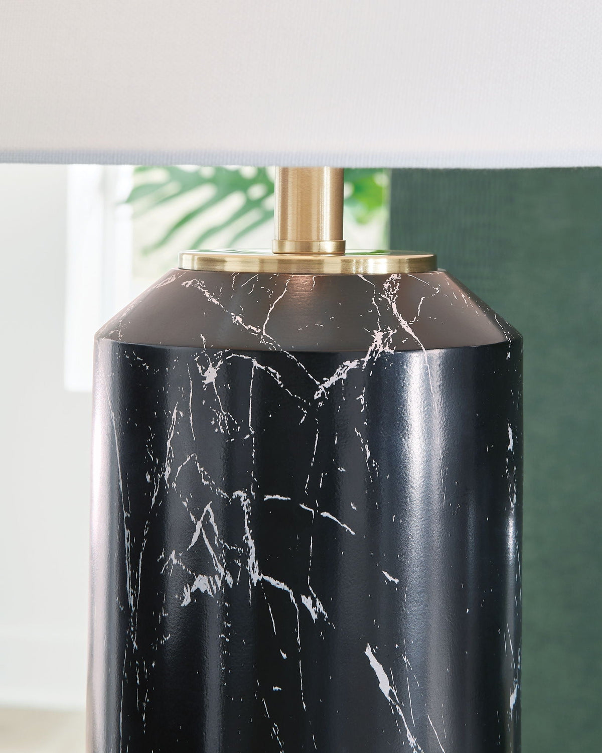 Hanzila - Poly Table Lamp - Black / Gold Finish by Unique Piece Furniture