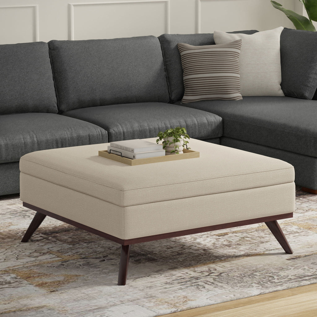 Owen - Multifunctional Square Coffee Table Storage Ottoman by Unique Piece Furniture