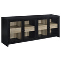 Denison 79-inch 4-door TV Stand Media Console Black by Unique Piece Furniture
