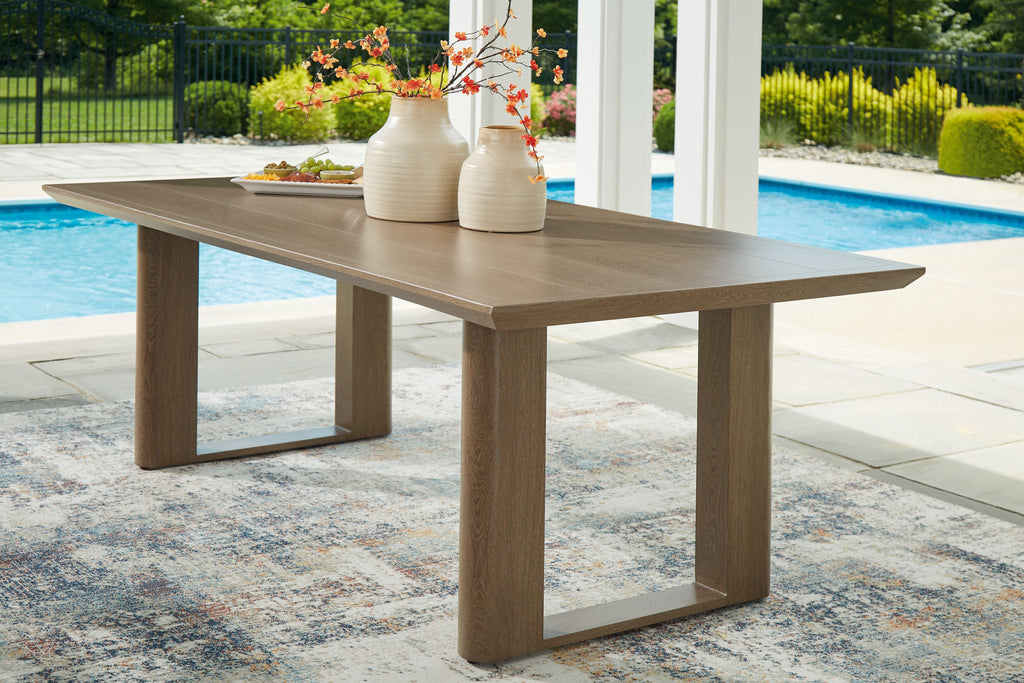 Serene Bay - Rectangular Dining Table With Umbrella Option - Dark Brown by Unique Piece Furniture