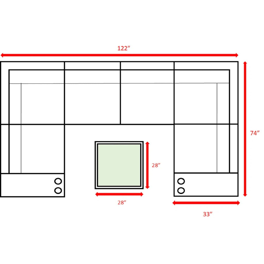 4 Person Patio Seating Set With Cushions, All Weather - Gray by Unique Piece Furniture