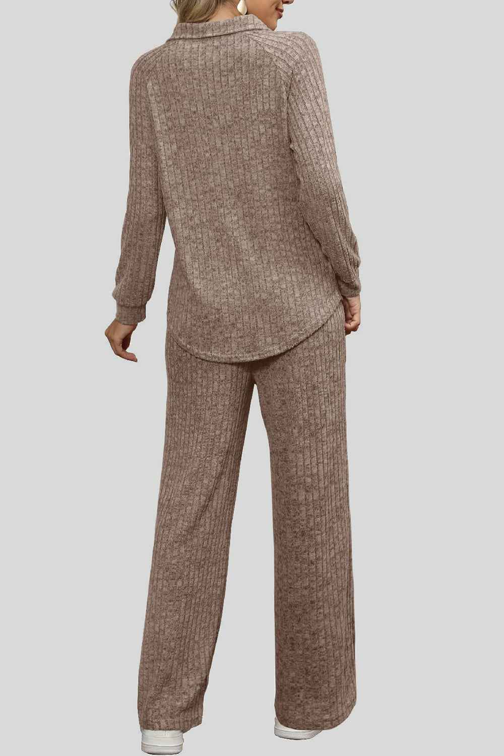 Ribbed Long Sleeve Top and Pocketed Pants Set by Wild and Free Boutique