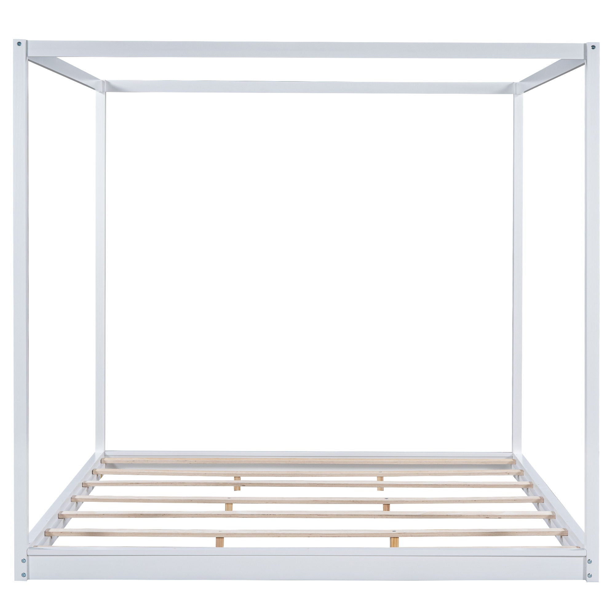 Wood Canopy Platform Bed With Support Legs And Airflow Slats by Unique Piece Furniture