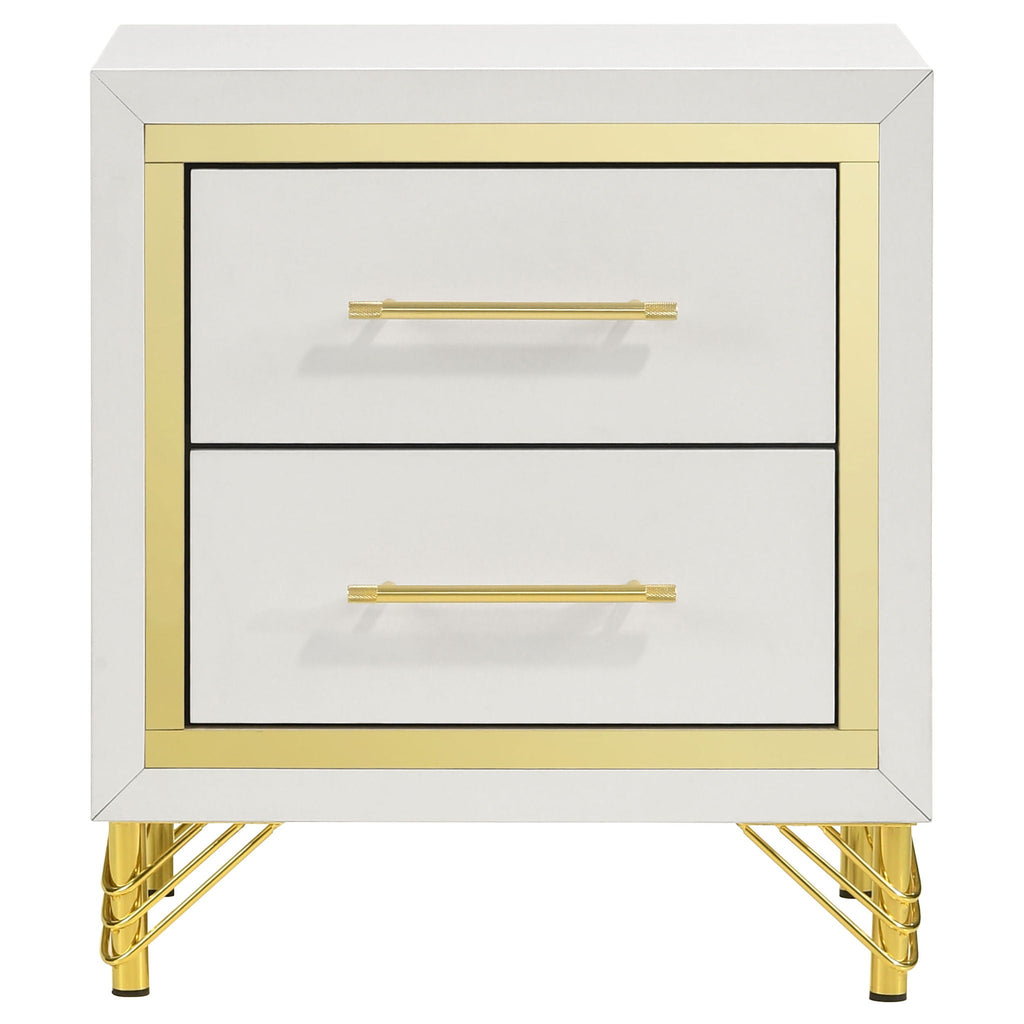 Lucia 4-piece Eastern King Bedroom Set Beige and White by Unique Piece Furniture