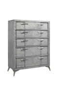 5 Drawer Chest Book Matched Veneers - Gray by Unique Piece Furniture