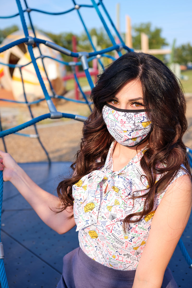 Celestial / Math Reversible Cotton Mask by Retrolicious