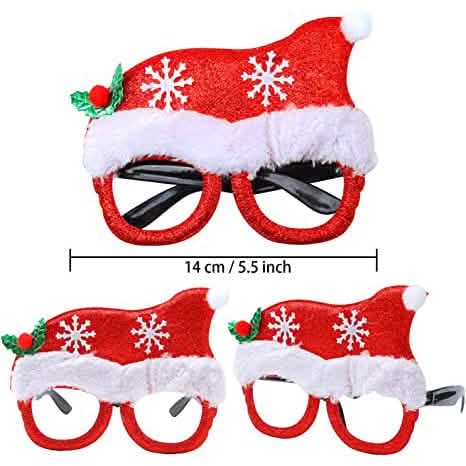9-Pieces: Christmas Glitter Party Glasses Frame by DailySale