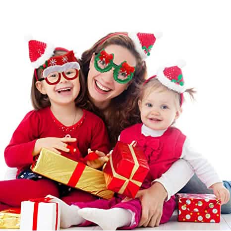 9-Pieces: Christmas Glitter Party Glasses Frame by DailySale