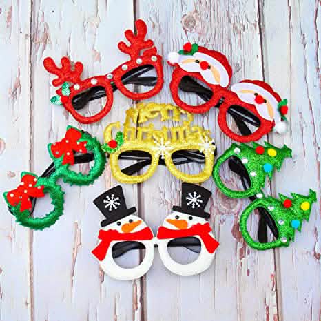 9-Pieces: Christmas Glitter Party Glasses Frame by DailySale