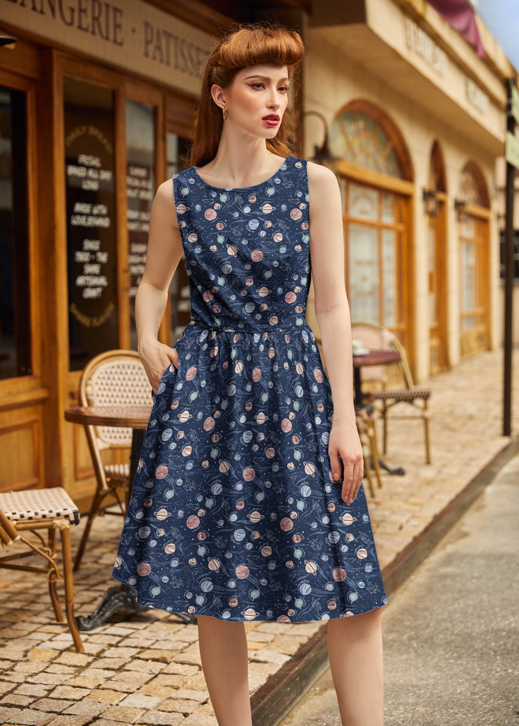 Planets Vintage Dress by Retrolicious