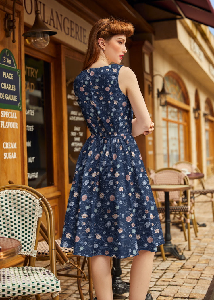 Planets Vintage Dress by Retrolicious