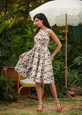 Woodland Vintage Dress in Cream by Retrolicious