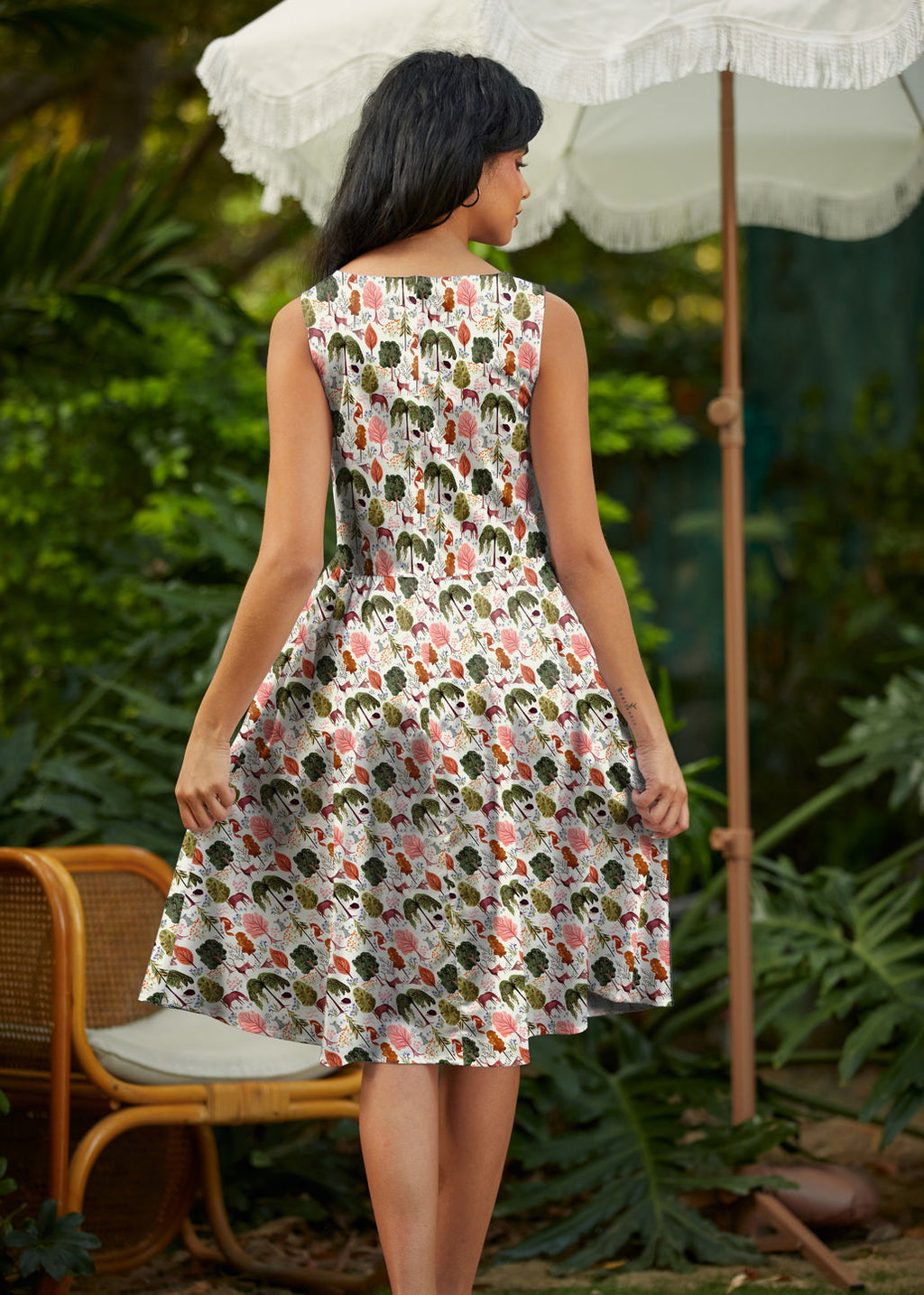 Woodland Vintage Dress in Cream by Retrolicious