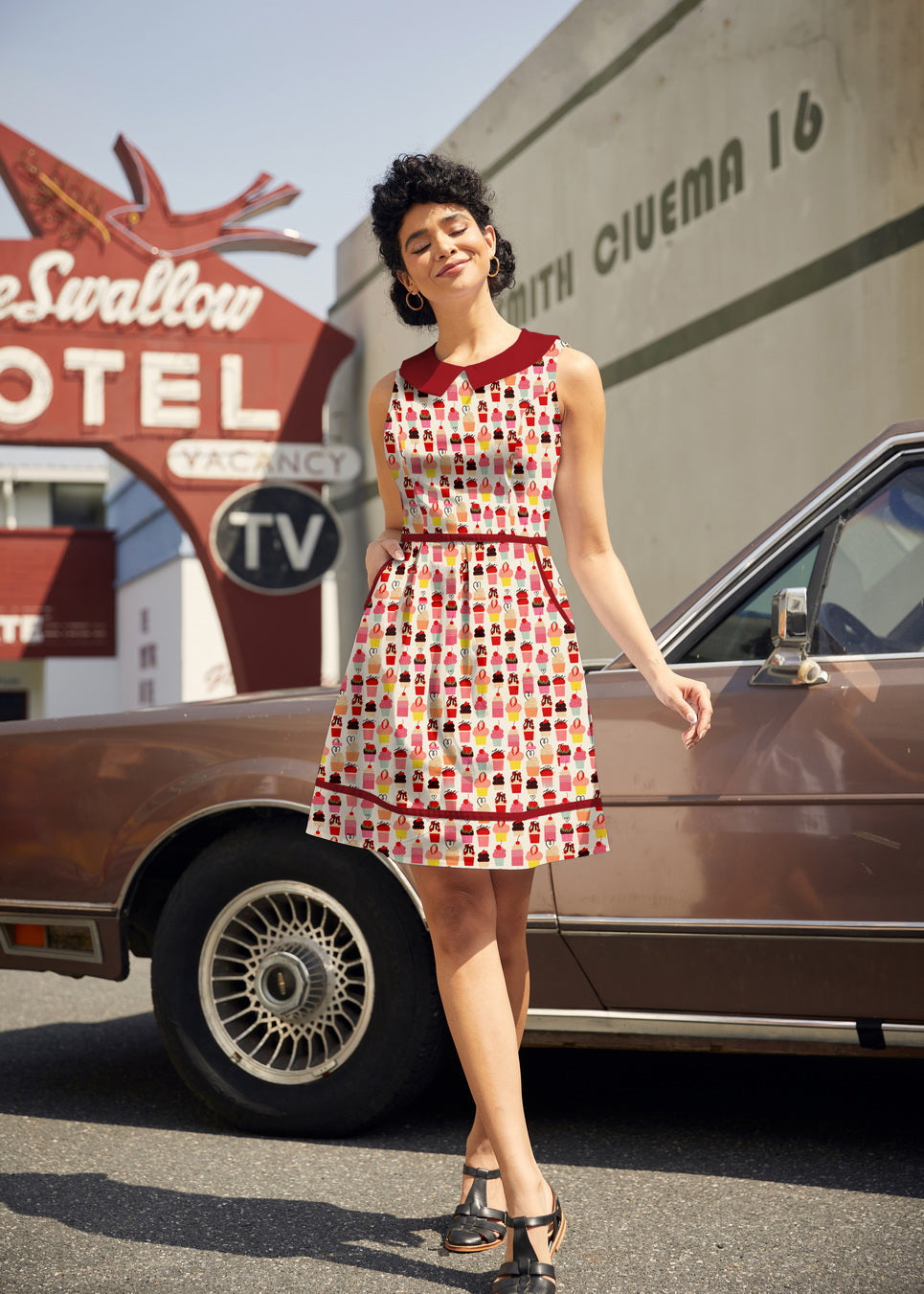 Cupcake Collared Dress by Retrolicious