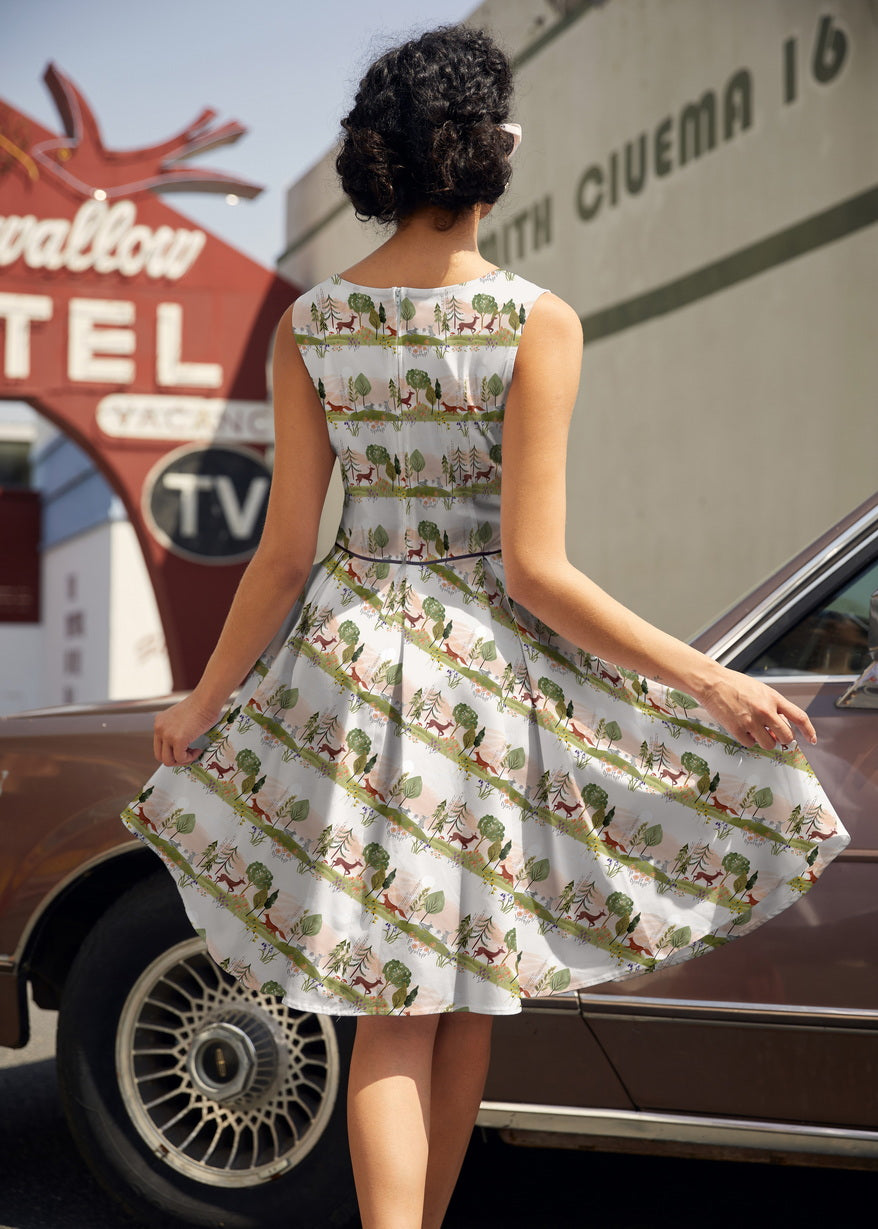 Elizabeth Dress in Woodland Sunset by Retrolicious