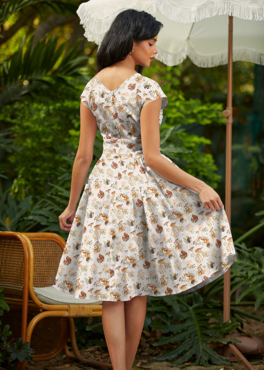Woodland Animals Greta Dress by Retrolicious