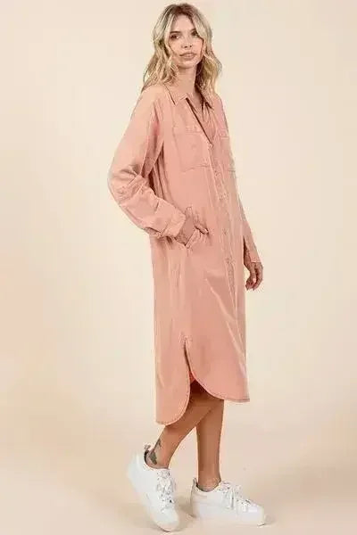 Mittoshop Button Down Long Sleeve Shirt Dress by Femstylo