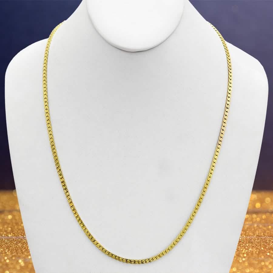 Gold Magic Herringbone Flat Chain Necklace - Size: 18" by DailySale