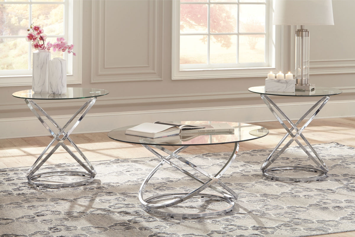 Hollynyx - Occasional Table Set (Set of 3) - Chrome Finish by Unique Piece Furniture
