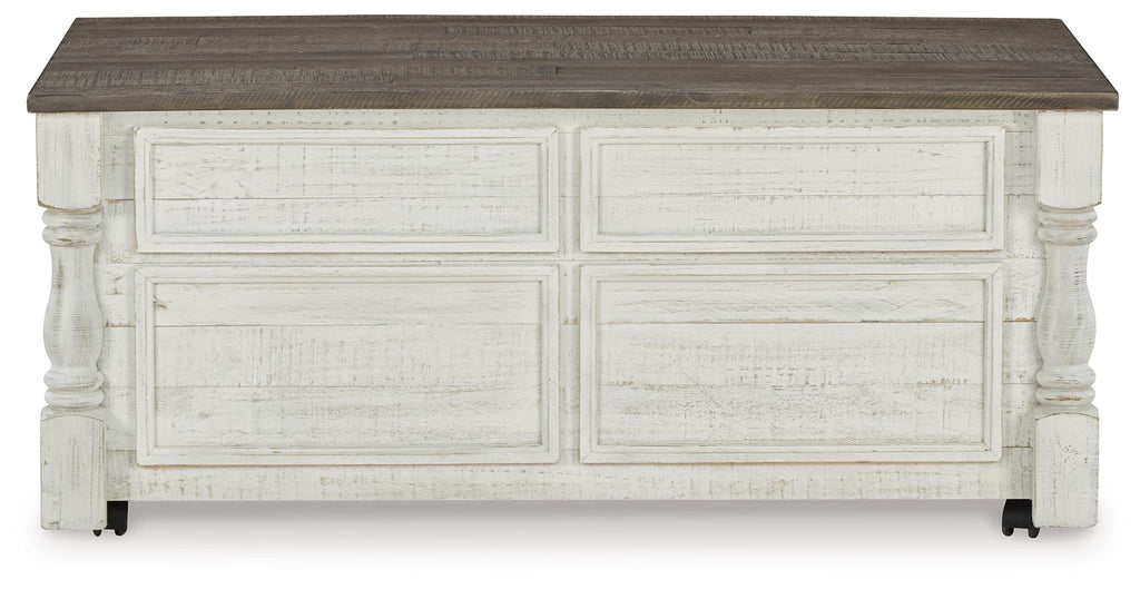 Havalance - Lift Top Cocktail Table with Storage Drawers - White / Gray by Unique Piece Furniture