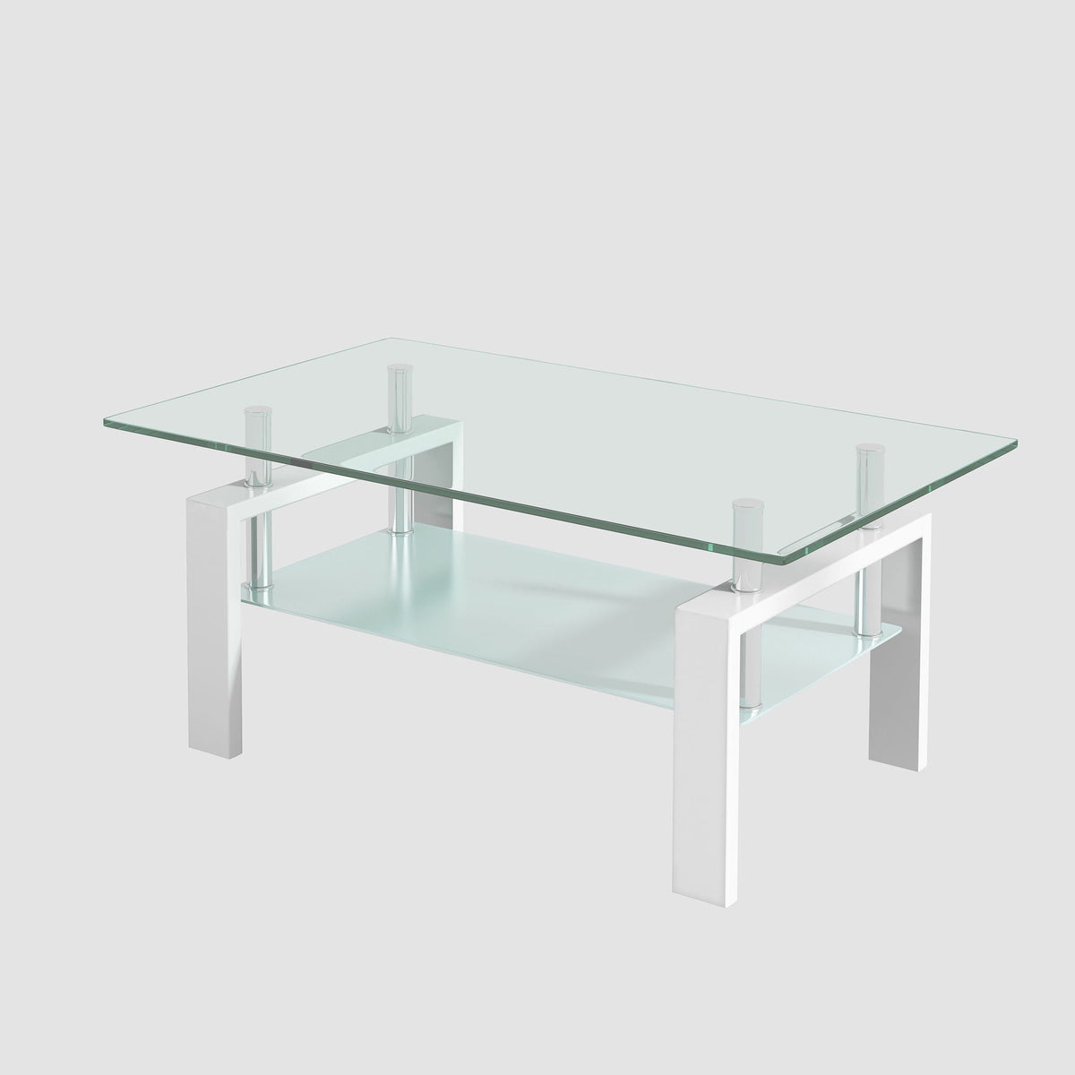 Tempered Glass Table With Storage by Unique Piece Furniture