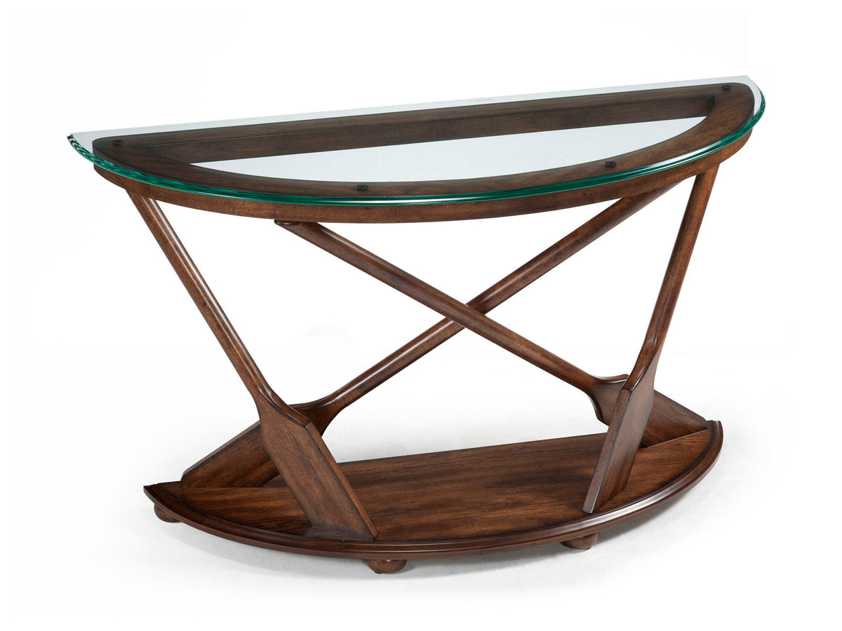 Beaufort - Sofa Table With Base And Glass Top - Dark Oak by Unique Piece Furniture