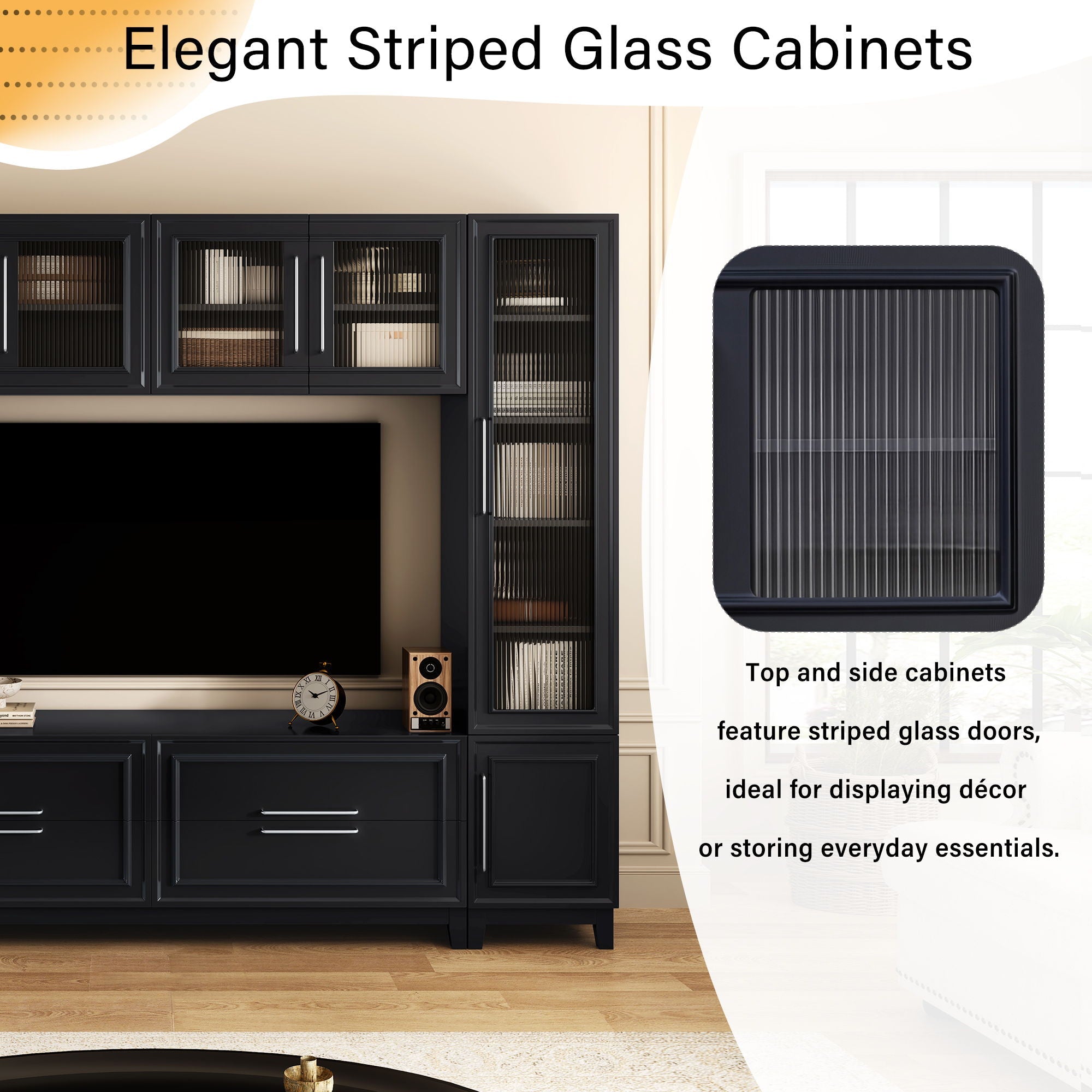 Wall Unit Modern Entertainment Center With Glass Doors by Unique Piece Furniture