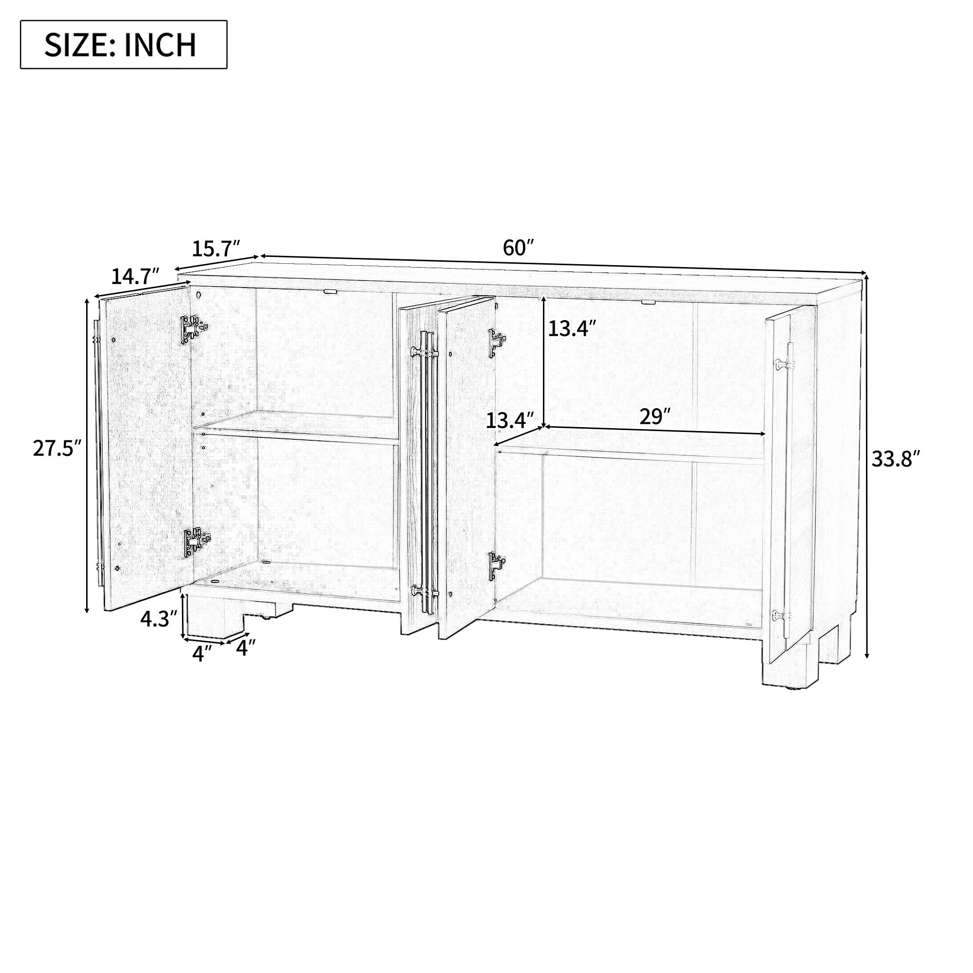 Sideboard With Adjustable Shelves by Unique Piece Furniture
