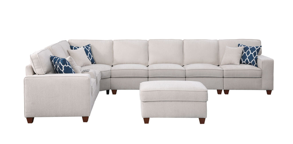Ted - Sectional Sofa With Ottoman - Beige by Unique Piece Furniture