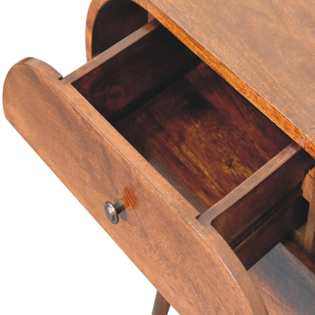 Large Chestnut Circular Bedside by Unique Piece Furniture