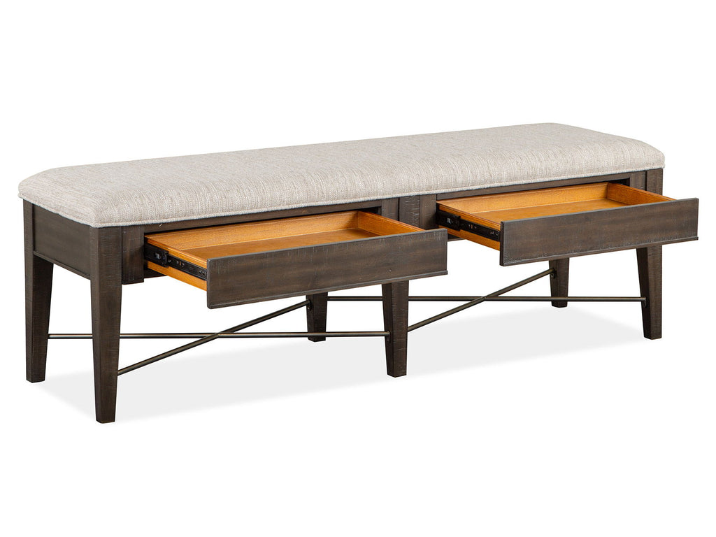 Westley Falls - Bench With Upholstered Seat - Graphite by Unique Piece Furniture