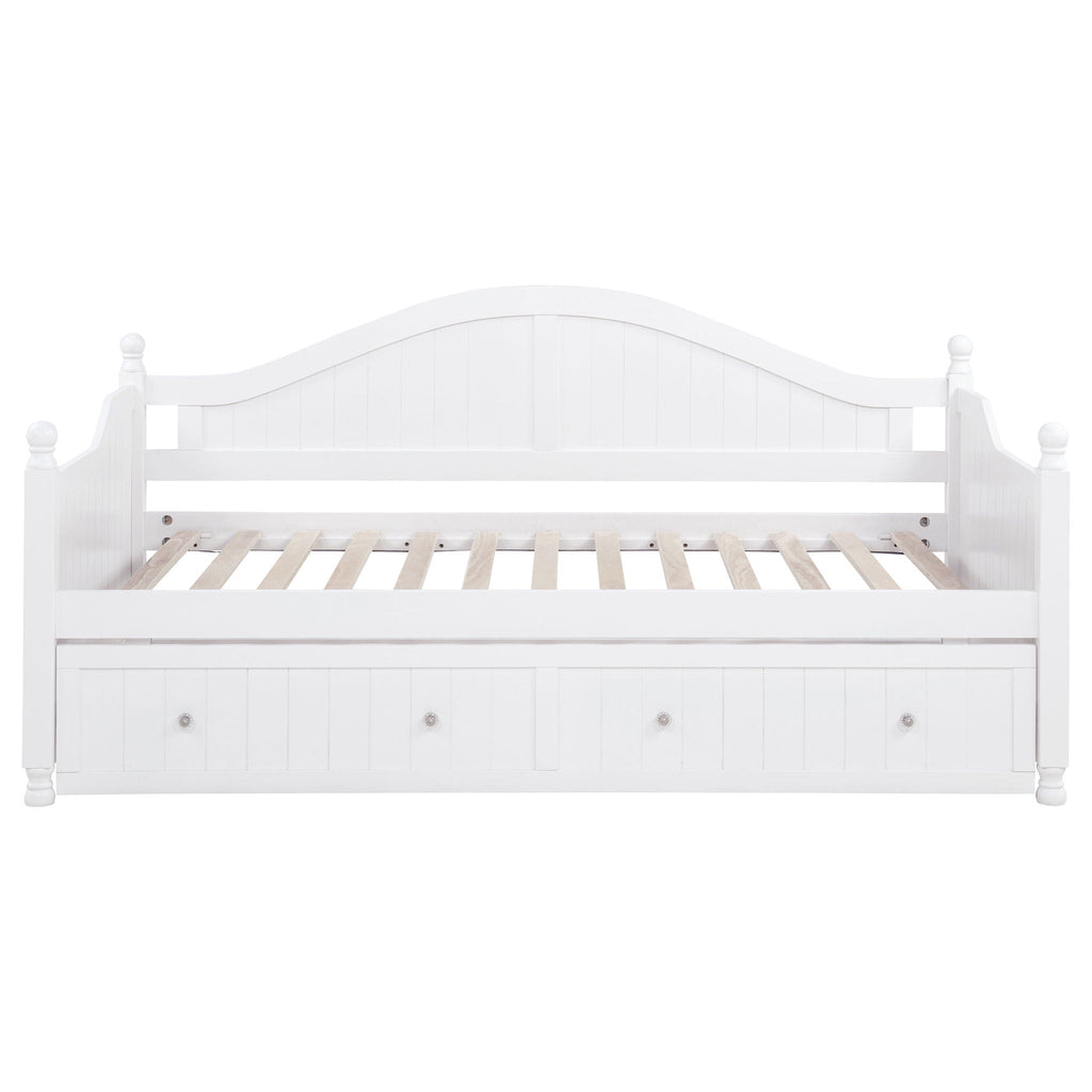 Julie Ann Wood Twin Daybed with Trundle White by Unique Piece Furniture