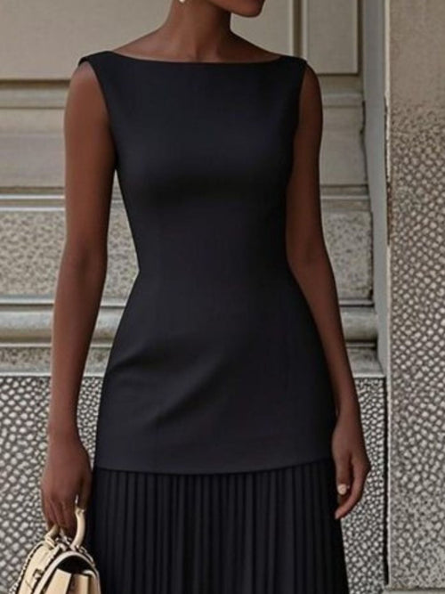 Elegant Sleeveless Pleated Maxi Dress