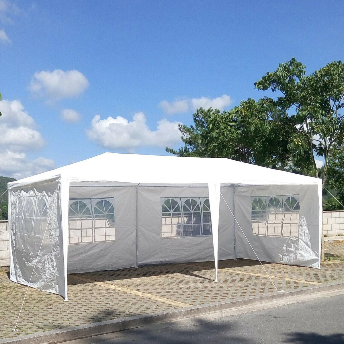Wedding Party Canopy Tent Outdoor Gazebo With 6 Removable Sidewalls - White by Unique Piece Furniture
