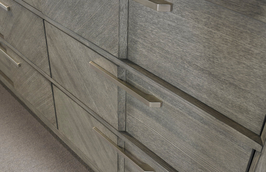 6 Drawer Dresser Book Matched Veneers - Gray by Unique Piece Furniture
