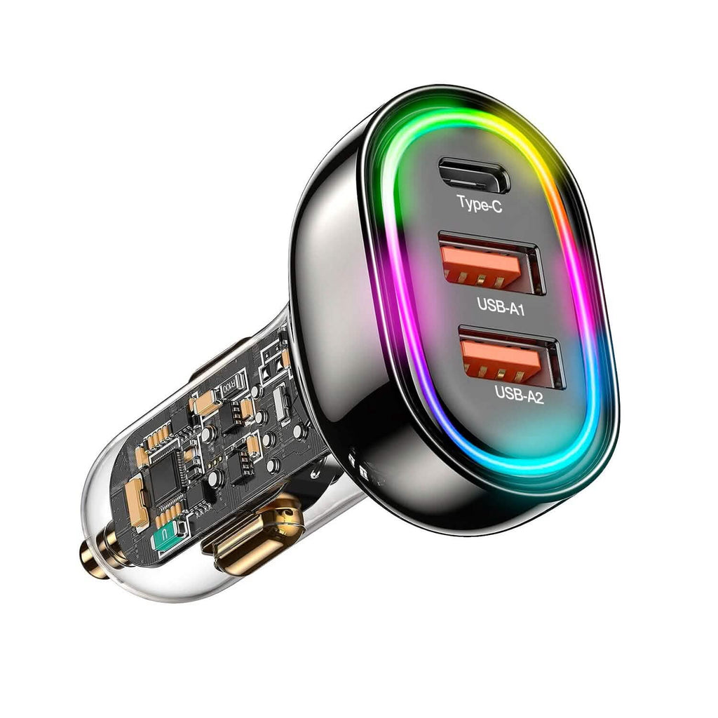 90W 3 Ports Fast Car Charger USB and Type C by DailySale