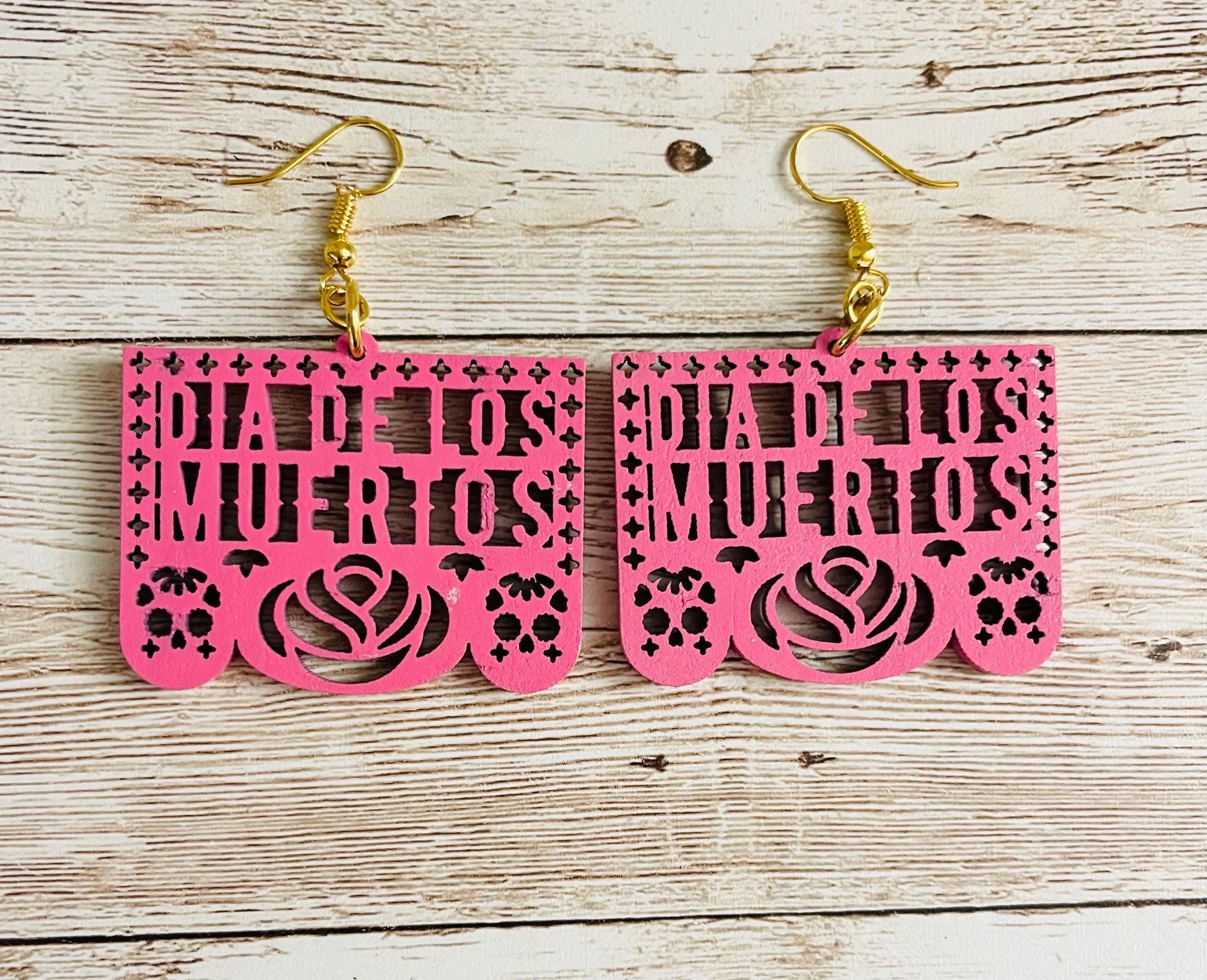 2x Day of the Dead Earrings 2 Pares de Aretes de Dia de Muerto by Chica Mexico