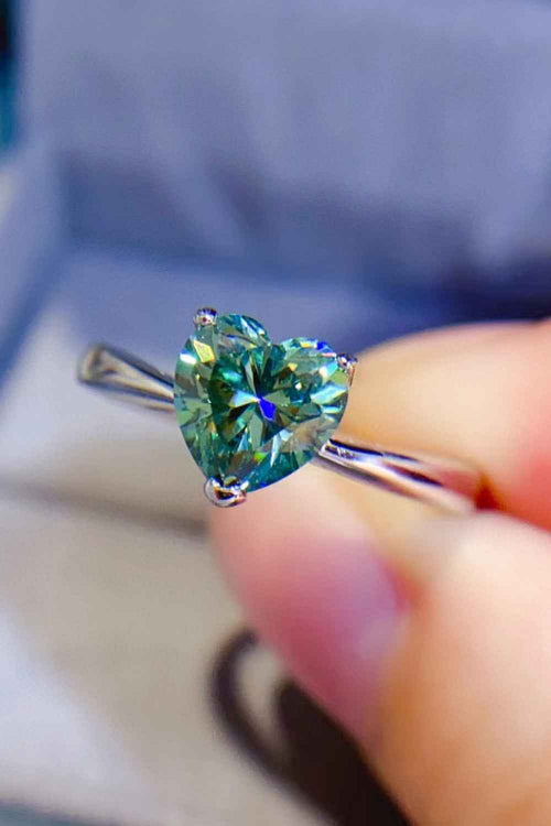 1 Carat Moissanite Heart 925 Sterling Silver Ring by Wild and Free Boutique