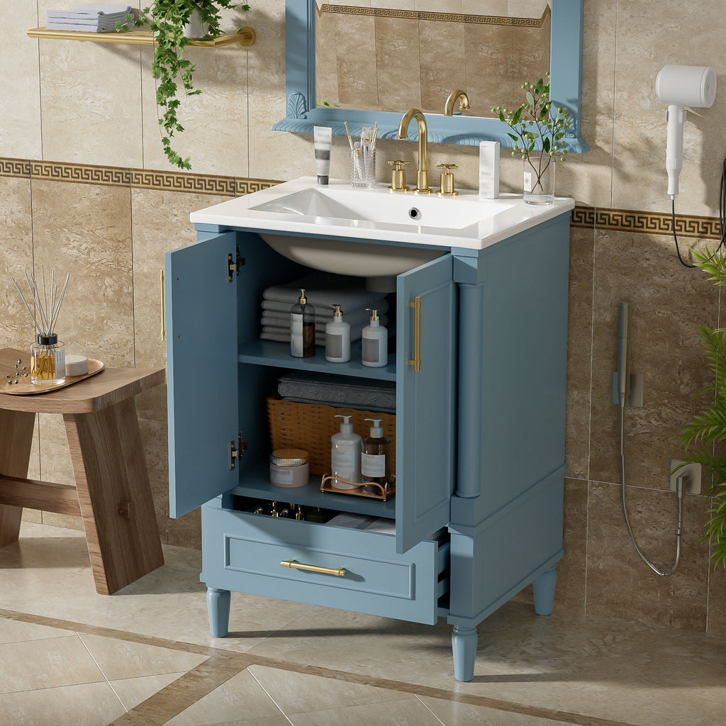 Bathroom Vanity With Ornate French Cylinder Legs, Soft Close Drawer by Unique Piece Furniture