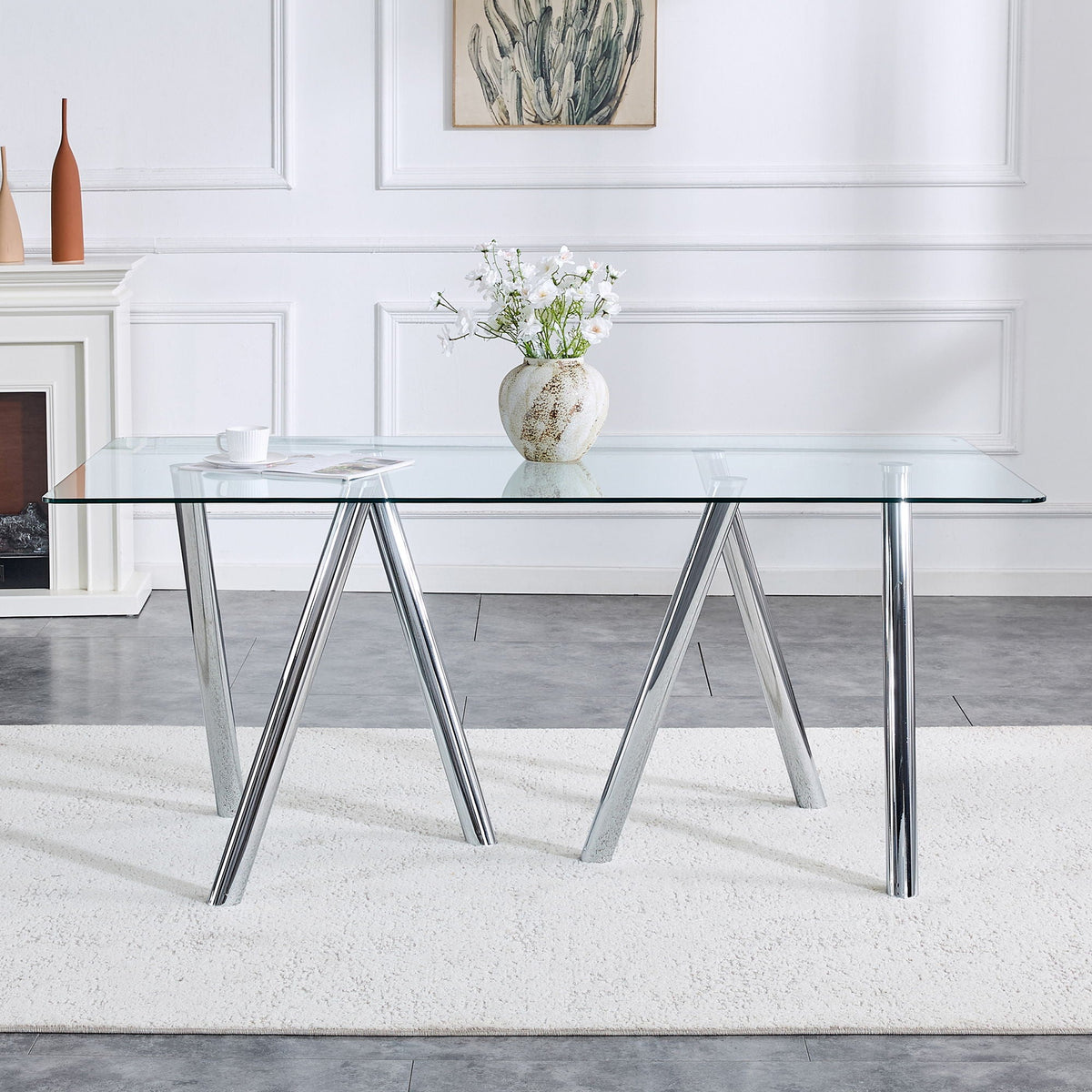 Dining Table With Transparent Surface by Unique Piece Furniture