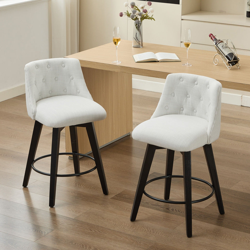 Swivel Bar Stools & Button Tufted Back (Set of 2) by Unique Piece Furniture