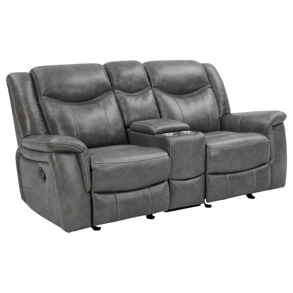 Conrad Upholstered Padded Arm Glider Loveseat Grey by Unique Piece Furniture