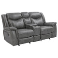 Conrad Upholstered Padded Arm Glider Loveseat Grey by Unique Piece Furniture