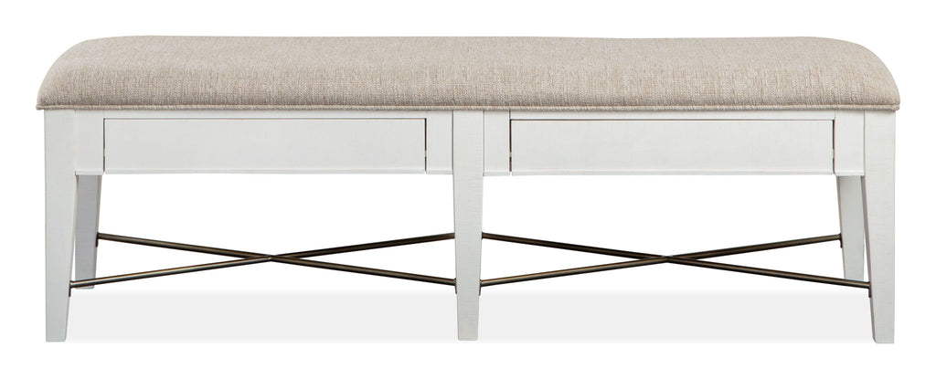 Heron Cove - Bench With Upholstered Seat - Chalk White by Unique Piece Furniture