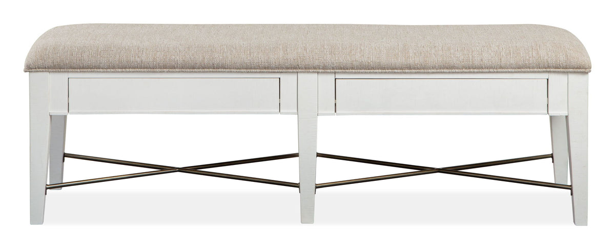 Heron Cove - Bench With Upholstered Seat - Chalk White by Unique Piece Furniture
