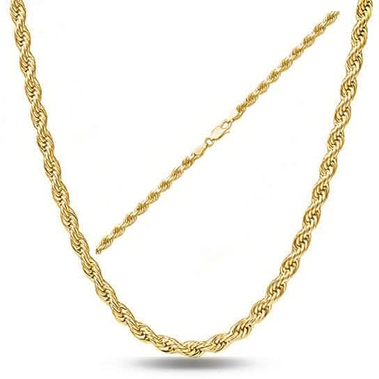 .925 Sterling Silver 1.5MM Diamond Cut Rope Chain Necklace by DailySale