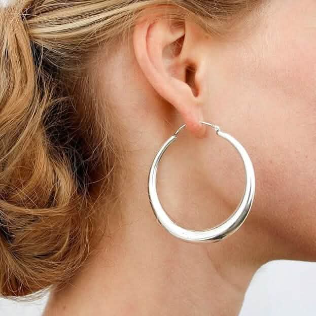 925 Sterling Silver 50mm Hoop Earrings by DailySale