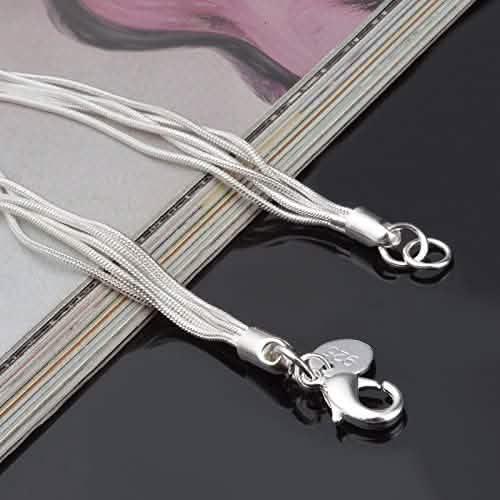 .925 Sterling Silver Five-Line Chain with Five-Heart Bracelet by DailySale